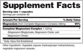 Snap Supplements Complexe de Magnésium Triples 60 Capsules sur une table