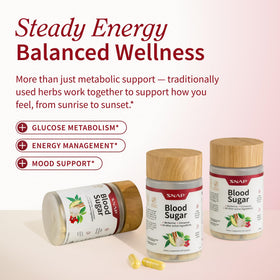 Snap Supplements Mélange de Sucre Sanguin avec arrière-plan naturel