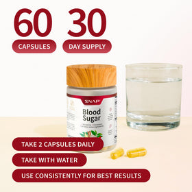 Snap Supplements Mélange de Sucre Sanguin avec un verre d'eau