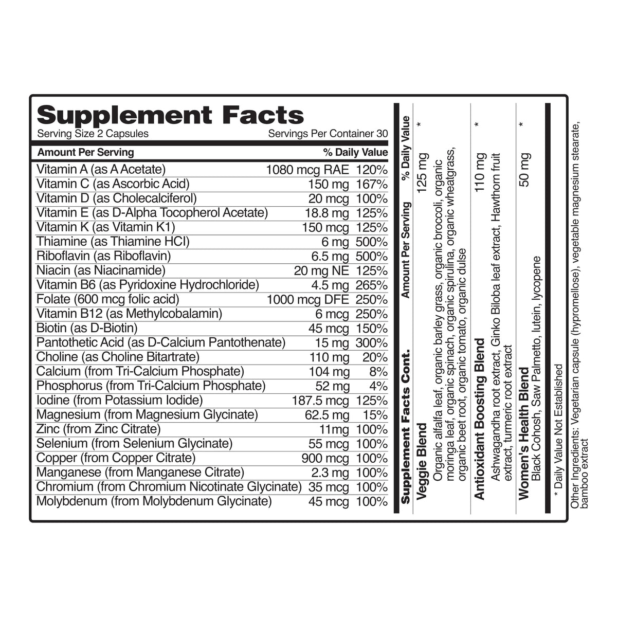 Snap Supplements Multivitamines Femme - présentation de la boîte