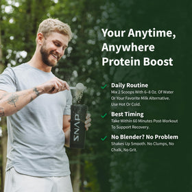 Snap Supplements Poudre de Protéine Végétale Vanille en préparation de smoothie