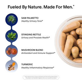 Snap Supplements Prostate, capsules végétales sur fond blanc
