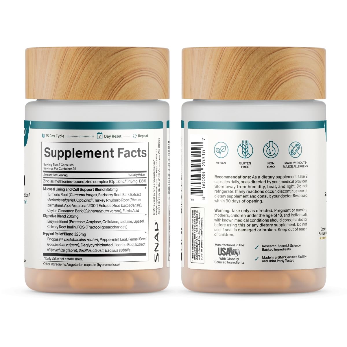 Snap Supplements Spiruline Chlorelle avec d'autres produits de santé