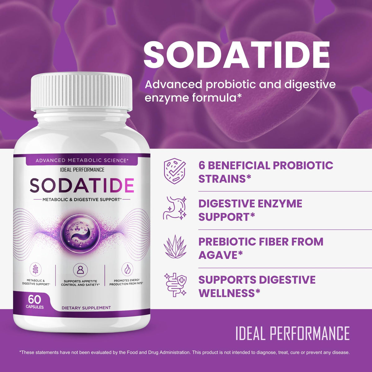 Sodatide Capsules sur une table avec d'autres compléments alimentaires