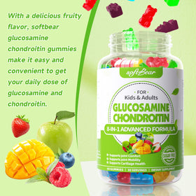 softbear Gélifiés Glucosamine Chondroïtine 60 Gummies dans une main