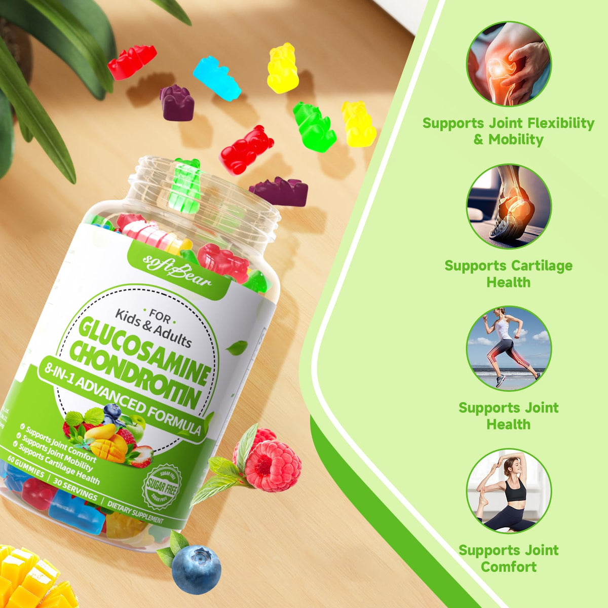 softbear Gummies Glucosamine Chondroitin with fruits