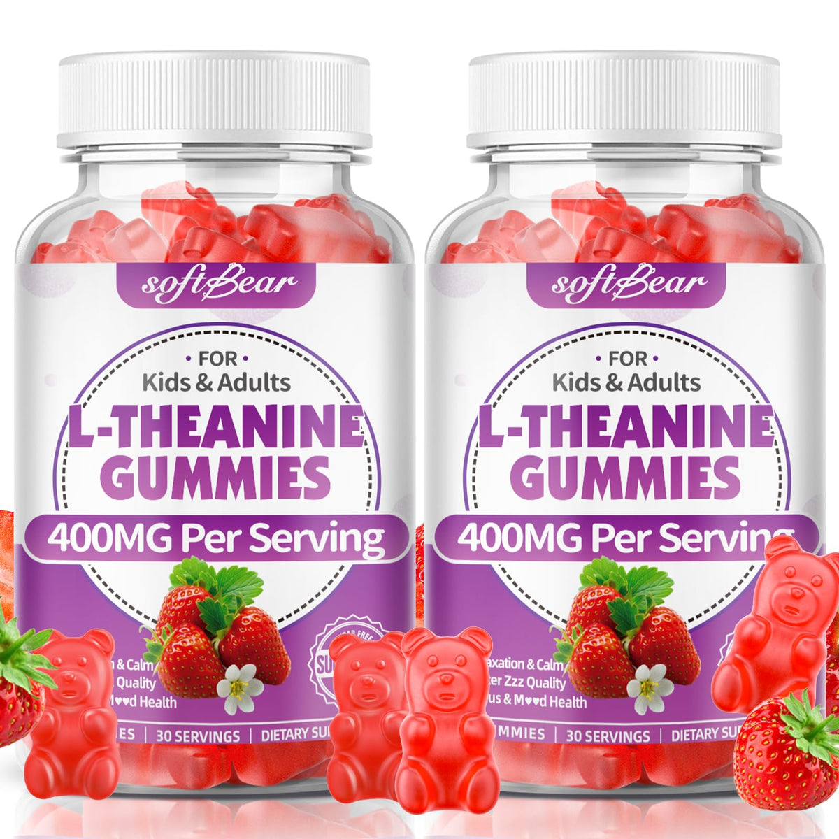 softbear Gummies L-Théanine 400mg packaging front view