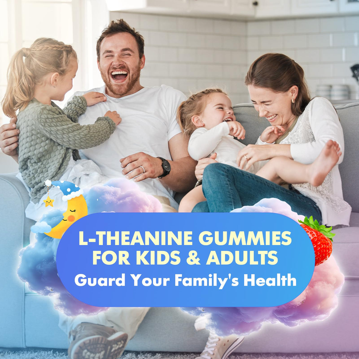 softbear Gummies L-Théanine 400mg with fresh strawberries