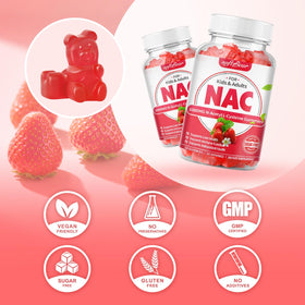 softbear Gummies NAC 1000mg gummies fraise avec des fruits
