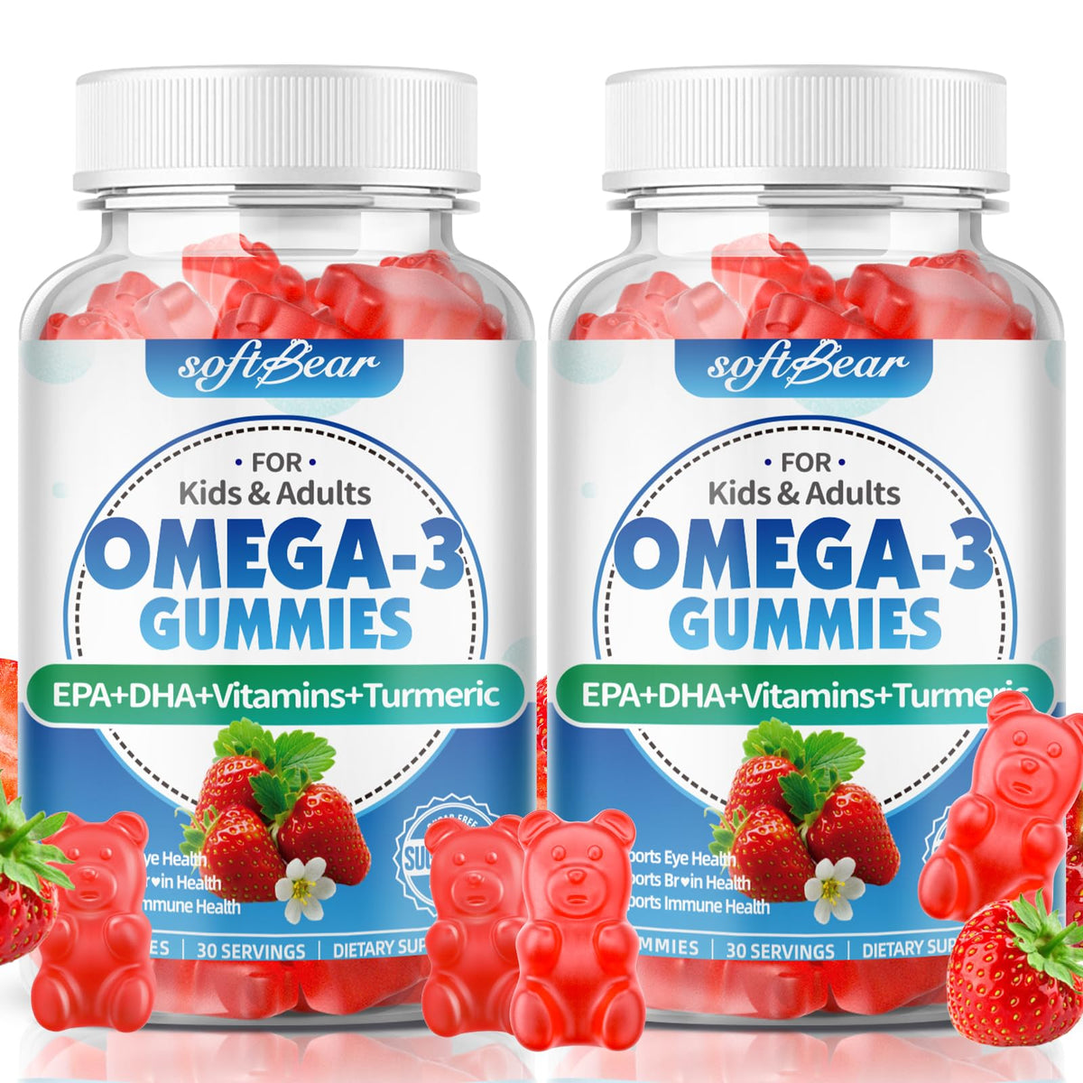 softbear Gummies Omega 3 1200mg 120 unités, vue de face