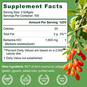Softgel de Berberine HCl 1000mg de Gaennch