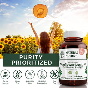Softgel de lécithine de tournesol Natural Nutra sur une table