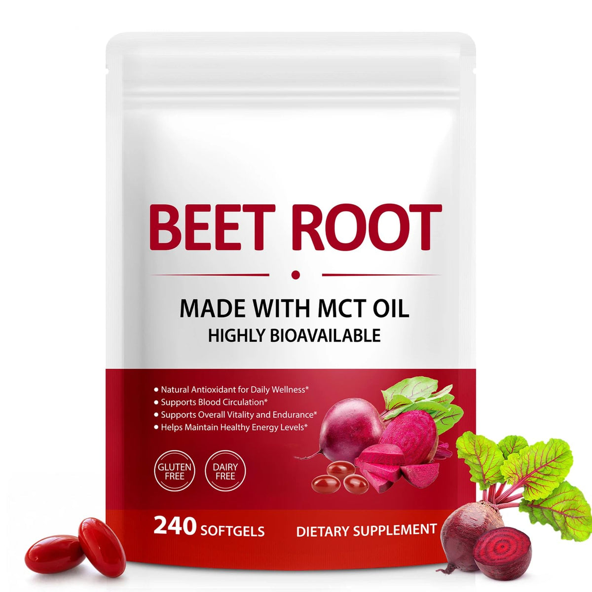 Softgels NVXNMSD de betterave 240 unités en emballage