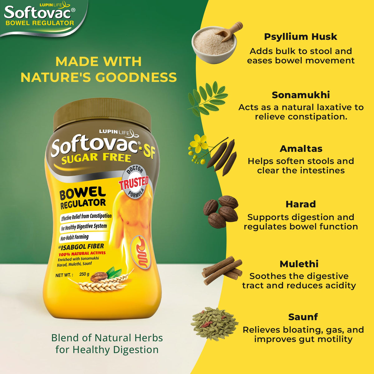 Softovac-SF Régulateur Intestinal 250g - utilisation dans un smoothie