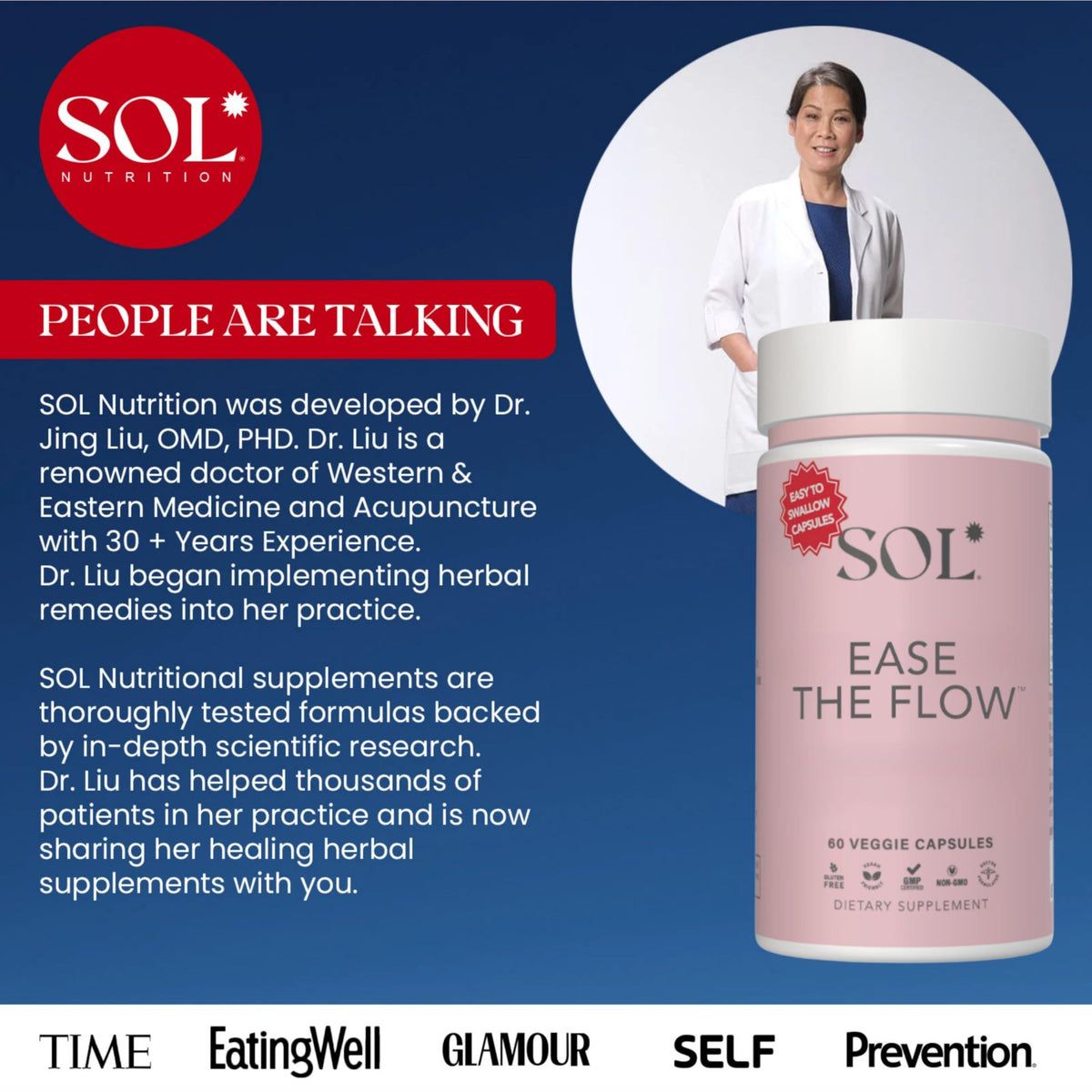 Sol Nutrition Ease the Flow ingrédients naturels