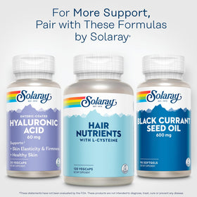 SOLARAY Acide Hyaluronique Triple Force avec une main tenant une capsule