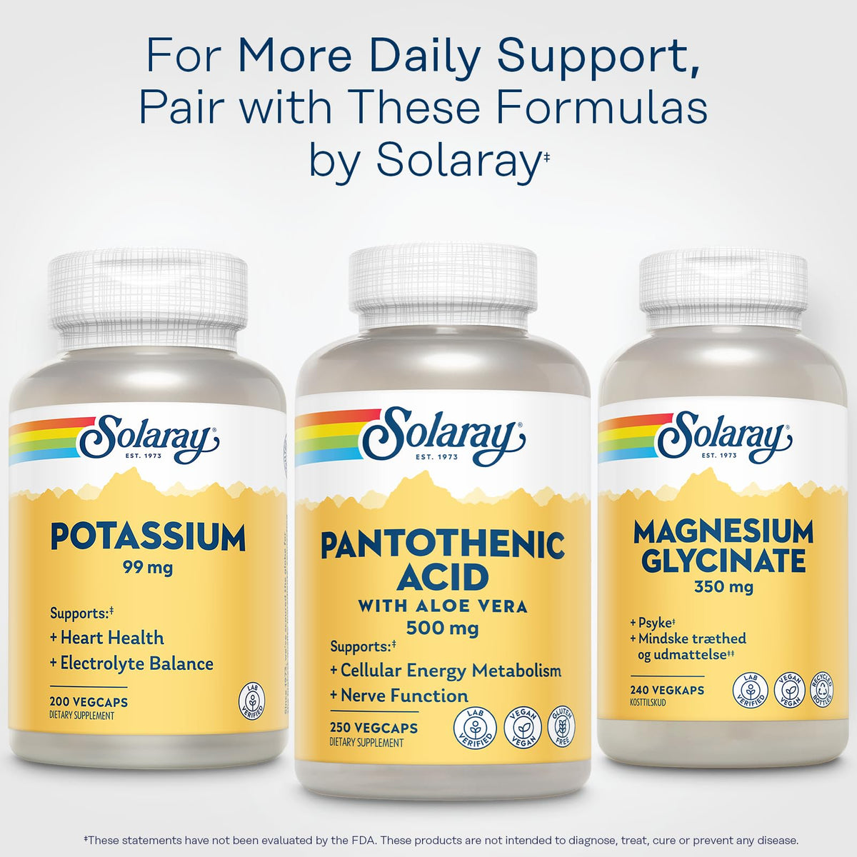 SOLARAY Acide Pantothénique 500 mg prise quotidienne de capsules