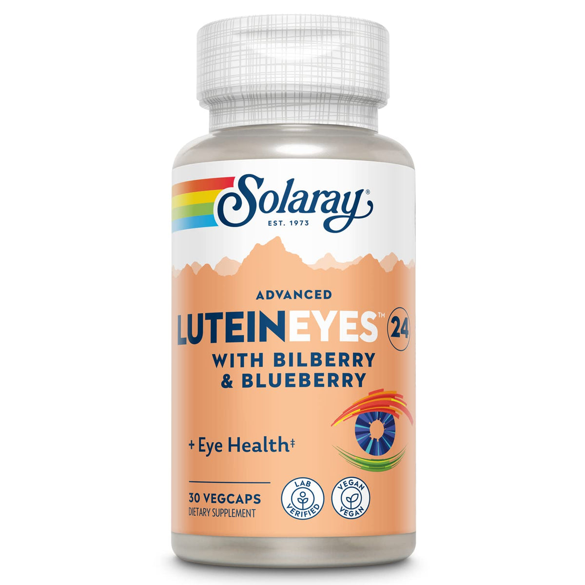 SOLARAY Advanced Lutein 24 mg avant du flacon avec étiquette