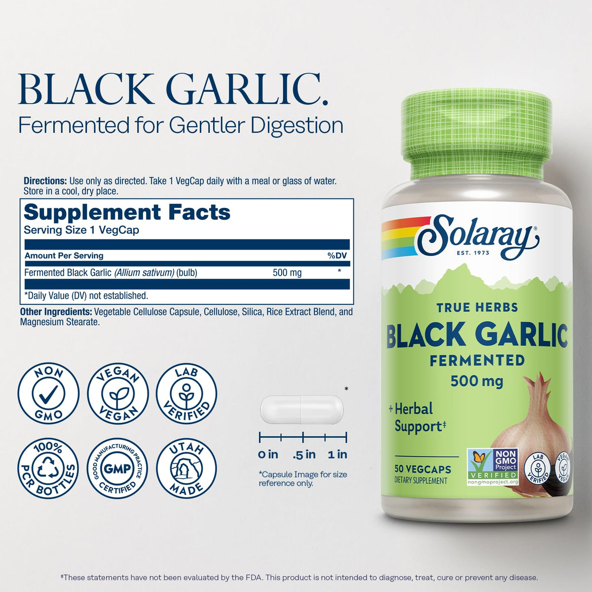 SOLARAY Ail Noir 500 mg capsule végétale
