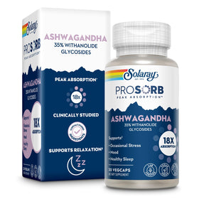 SOLARAY Ashwagandha Capsules 240 mg 30 VegCaps front view