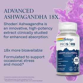 SOLARAY Ashwagandha Capsules 240 mg with bottle and cap