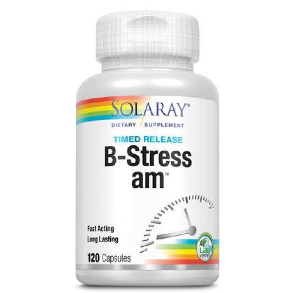 SOLARAY B Stress AM complément alimentaire 120 capsules vue de face