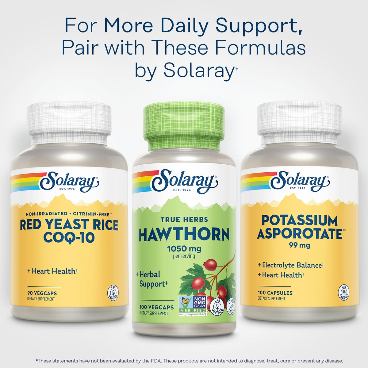 SOLARAY Baies de Aubépine 1050 mg flacon recyclé