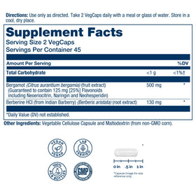 SOLARAY Bergamot 500 mg étiquette du produit