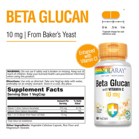 SOLARAY Beta Glucan avec Vitamine C 370 mg 60 VegCaps - contenu des capsules