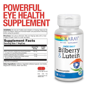 SOLARAY Bilberry & Lutein 160 mg vue de côté