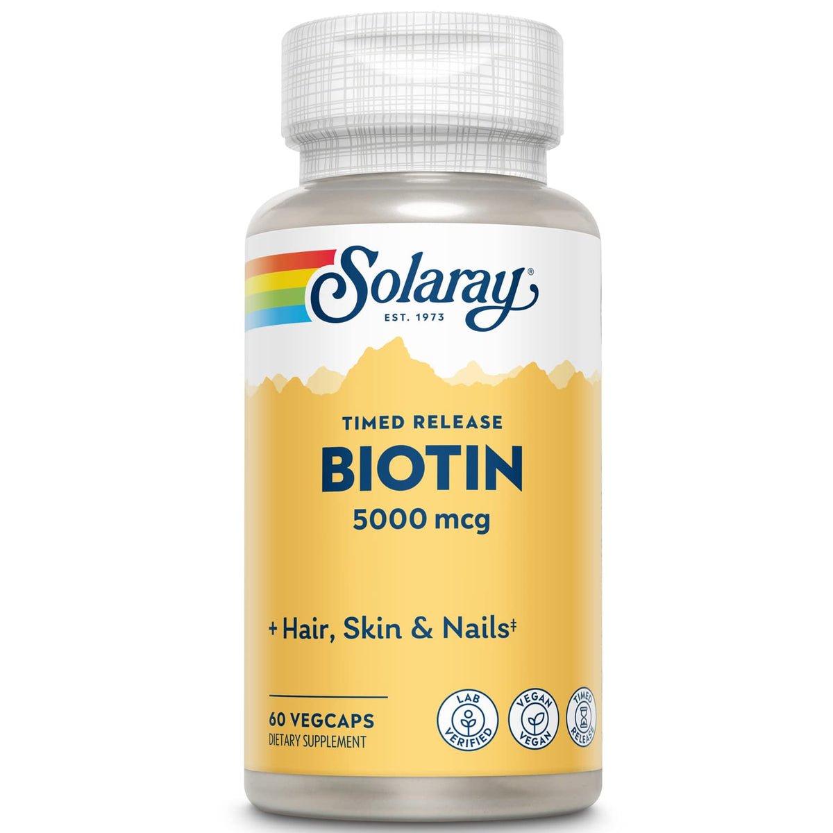 SOLARAY Biotine 5000 mcg 60 capsules végétales arrière