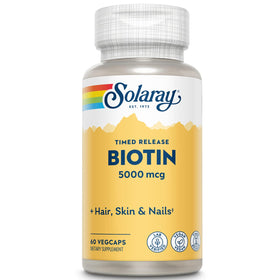 SOLARAY Biotine 5000 mcg 60 capsules végétales arrière