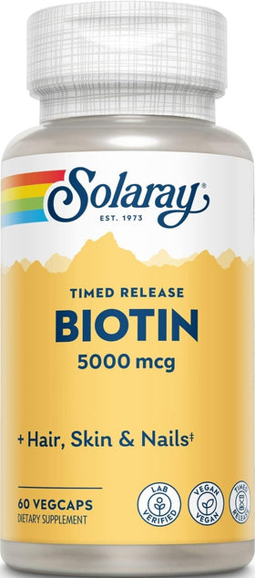 SOLARAY Biotine 5000 mcg 60 capsules végétales face