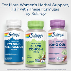SOLARAY Black Cohosh 540 mg bouteille avec arrière-plan naturel