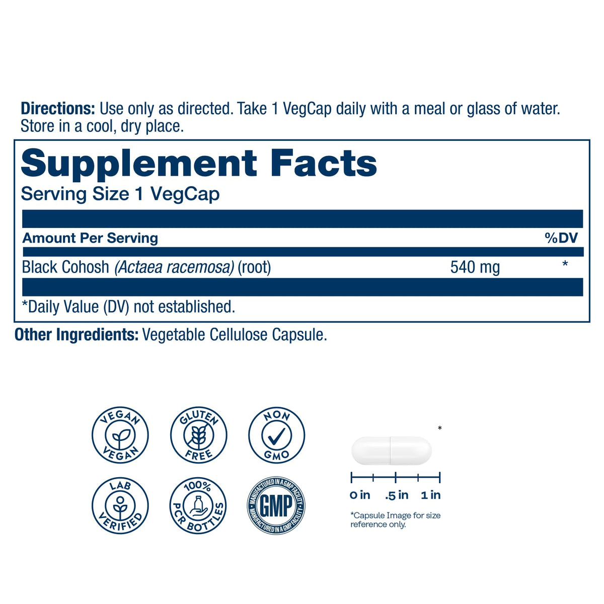 SOLARAY Black Cohosh 540 mg capsules végétales