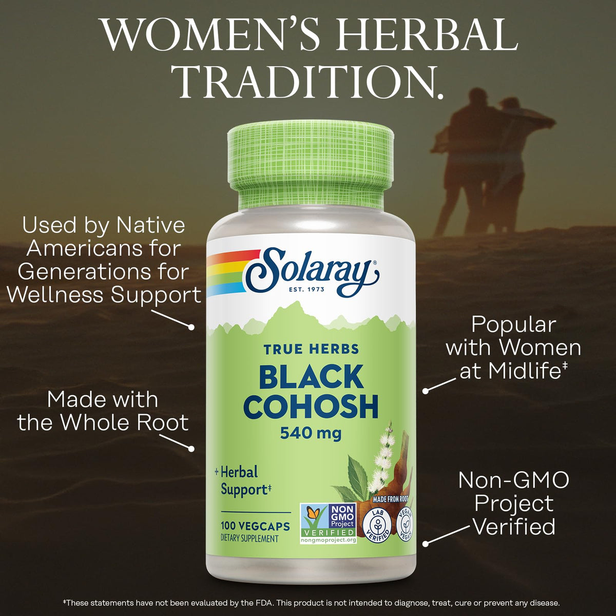 SOLARAY Black Cohosh 540 mg étiquette de produit
