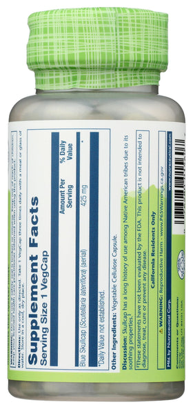 SOLARAY Blue Skullcap capsules avec étiquette visible