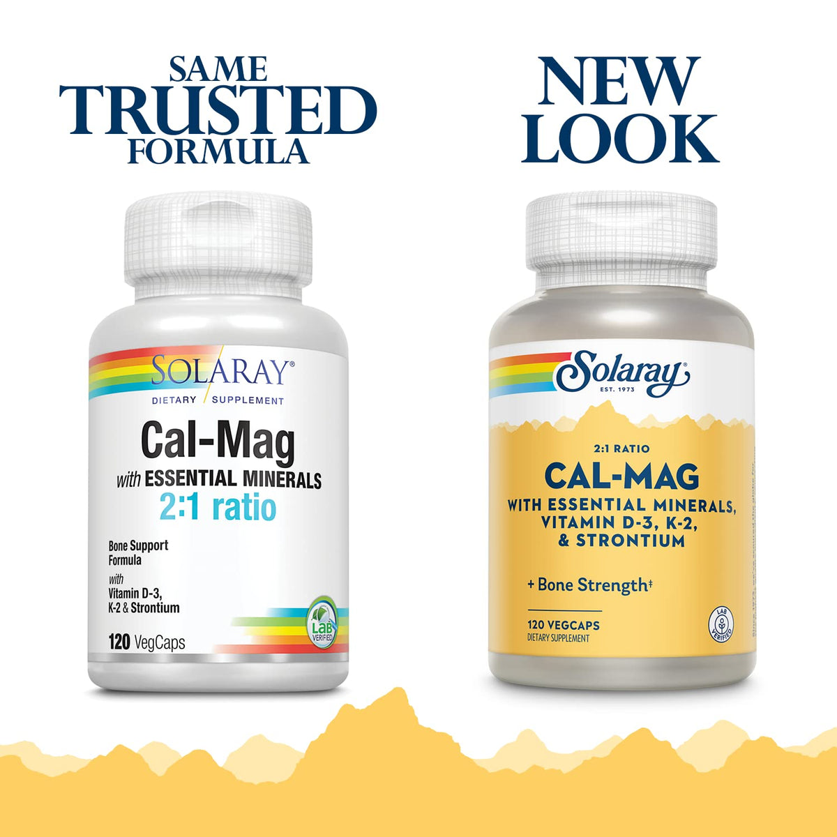 SOLARAY Cal-Mag 120 VegCaps bouteille ouverte