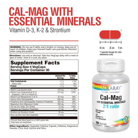 SOLARAY Cal-Mag 120 VegCaps prise en gros plan