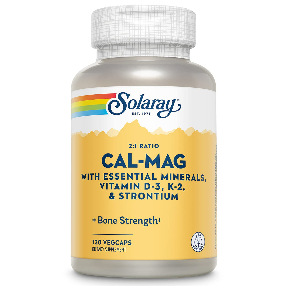 SOLARAY Cal-Mag 120 VegCaps vue de face avec étiquette