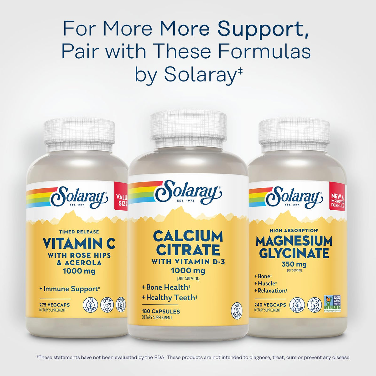 SOLARAY Calcium Citrate capsules on a white background