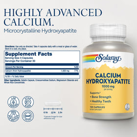 SOLARAY Calcium Hydroxyapatite 1000mg capsules avec étiquette