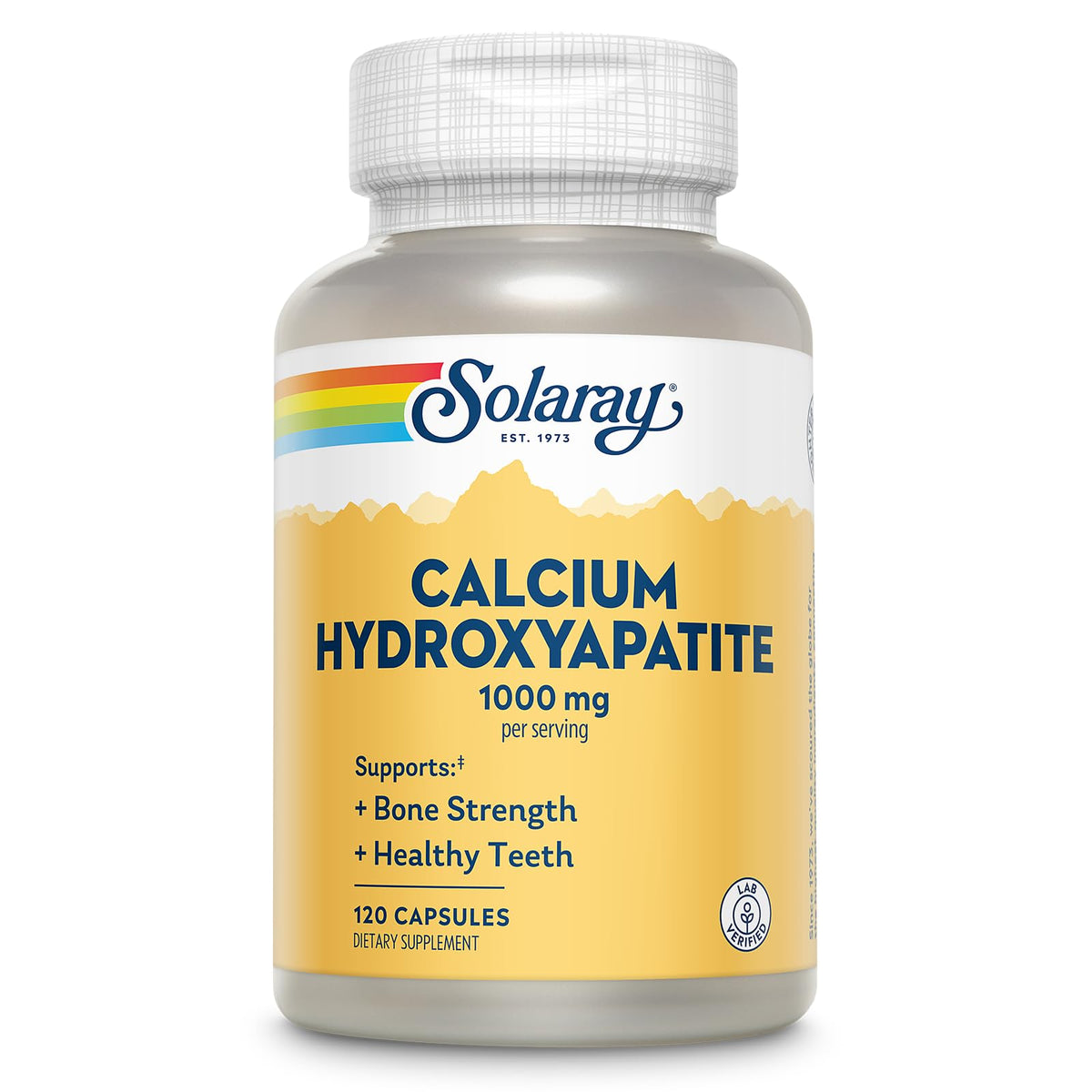 SOLARAY Calcium Hydroxyapatite 1000mg capsules vue de face