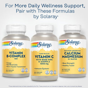 SOLARAY Calcium Magnésium 2:1 180 VegCaps vue arrière