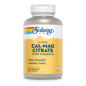 SOLARAY Calcium Magnesium Citrate 180 capsules vue de face