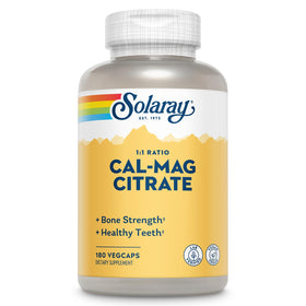 SOLARAY Calcium Magnésium Citrate 180 VegCaps vue avant
