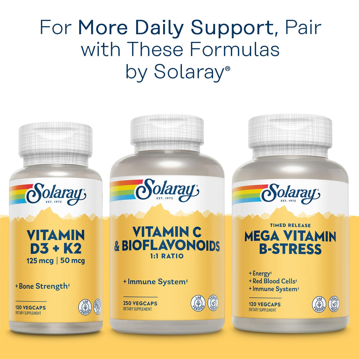 SOLARAY Calcium Magnésium Citrate emballage respectueux de l'environnement