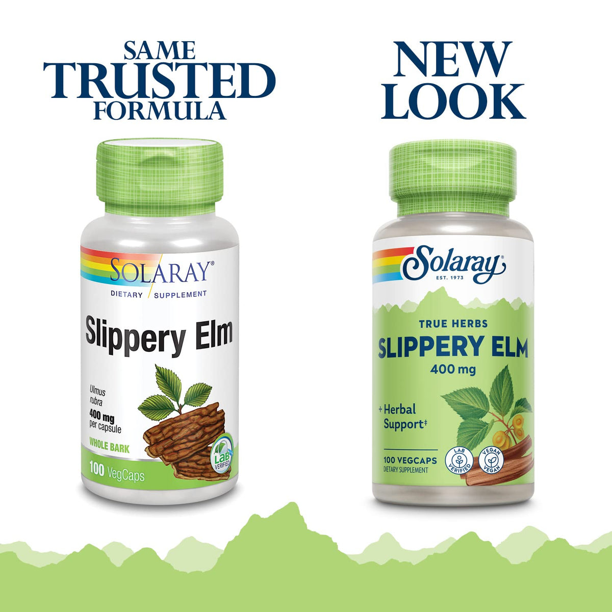 SOLARAY capsules d'écorce de Slippery Elm 400 mg emballage