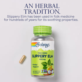 SOLARAY capsules d'écorce de Slippery Elm 400 mg ouvert