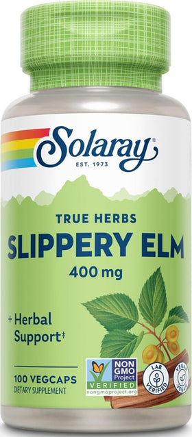 SOLARAY capsules d'écorce de Slippery Elm 400 mg vue de face